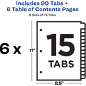  15-tab Custom Table of Contents Dividers (11825)