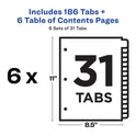  1-31 Custom Table of Contents Dividers (11827)