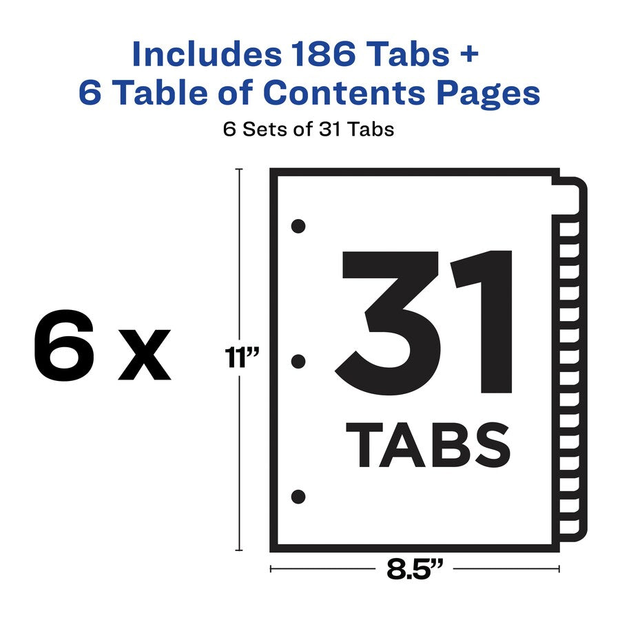  1-31 Custom Table of Contents Dividers (11827)