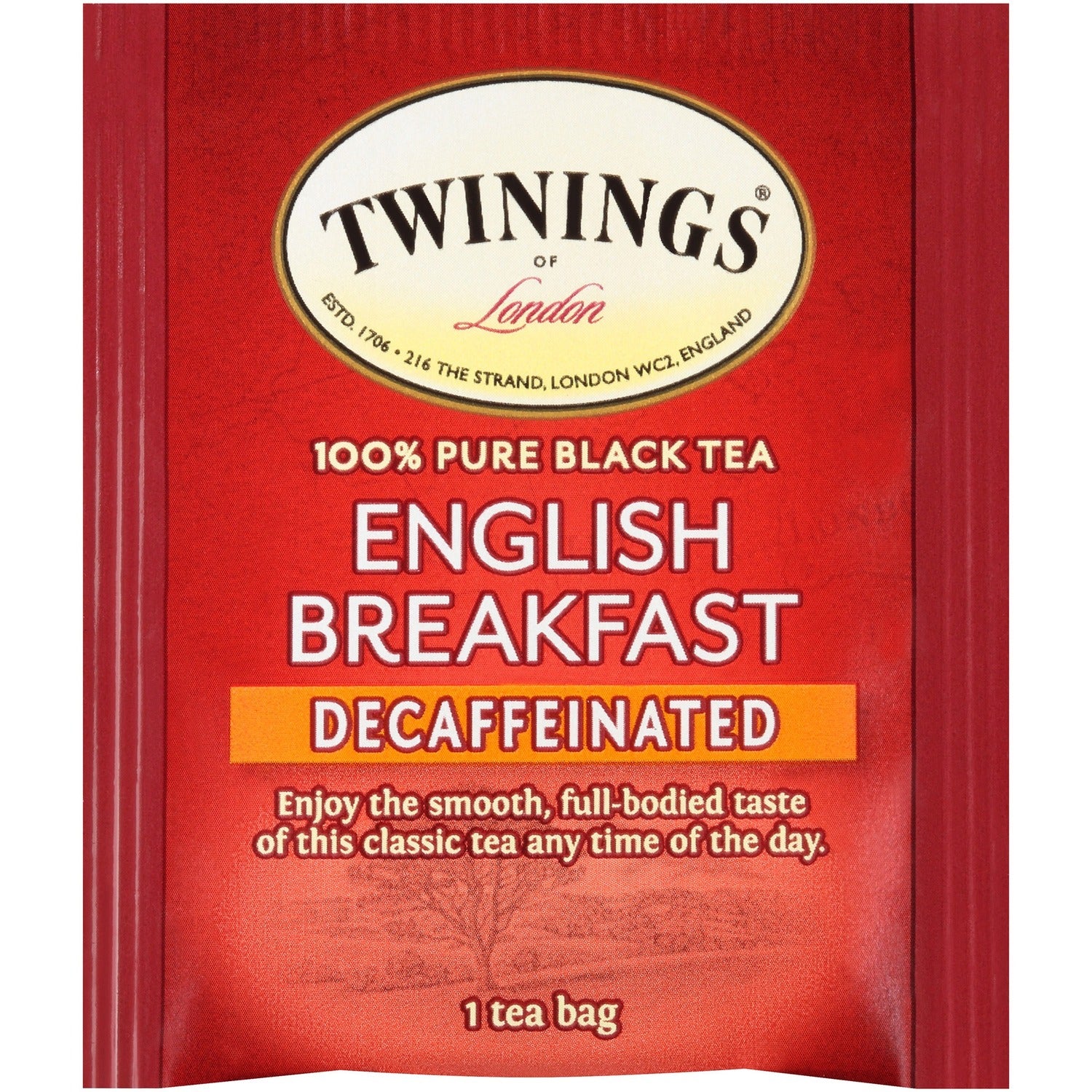TWININGS Tea Bags, English Breakfast Decaf, 1.76 oz, 25/Box (09182)