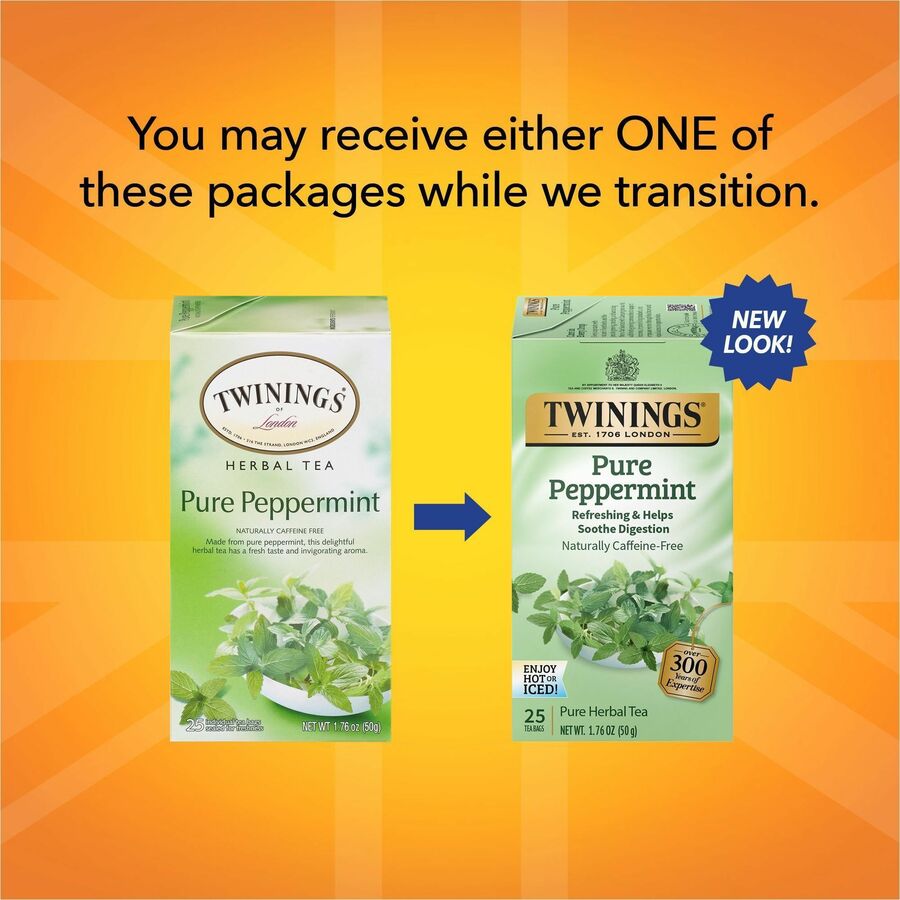 Twinings of London Pure Peppermint Herbal Tea Bag (09179)