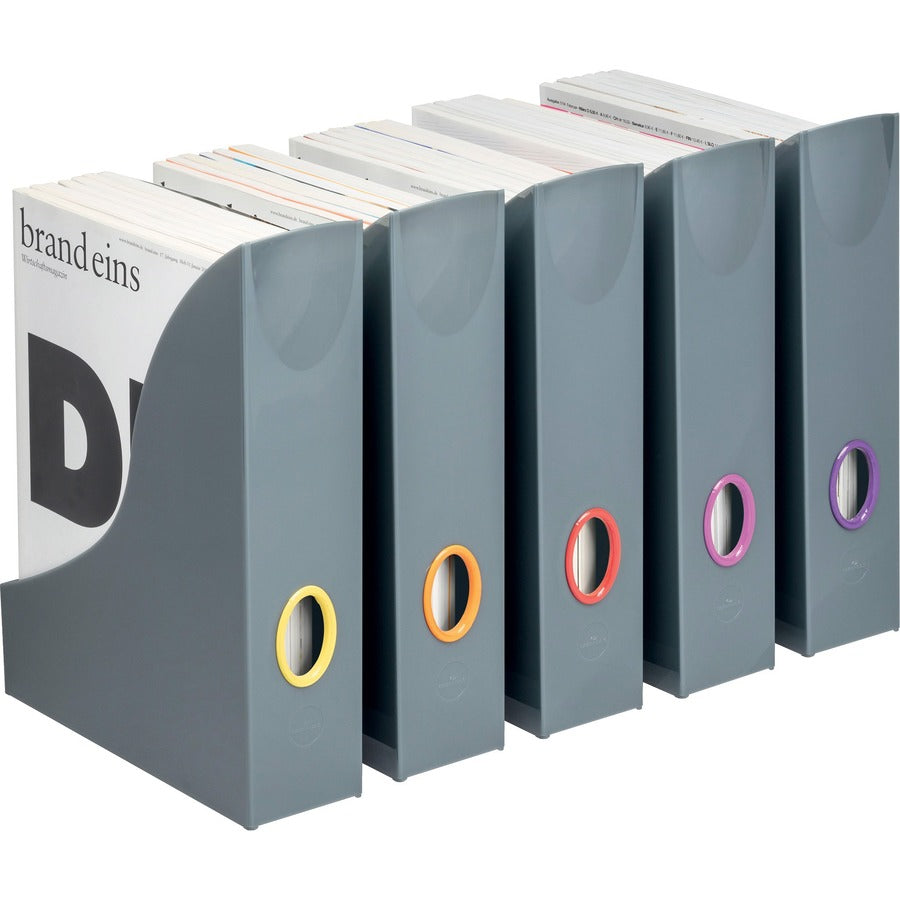 DURABLE VARICOLOR Magazine Rack Set, Gray/Multicolor - 5 pack (770657)