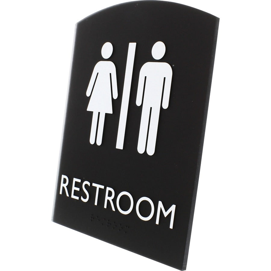 Lorell Arched Unisex Restroom Sign (02672)