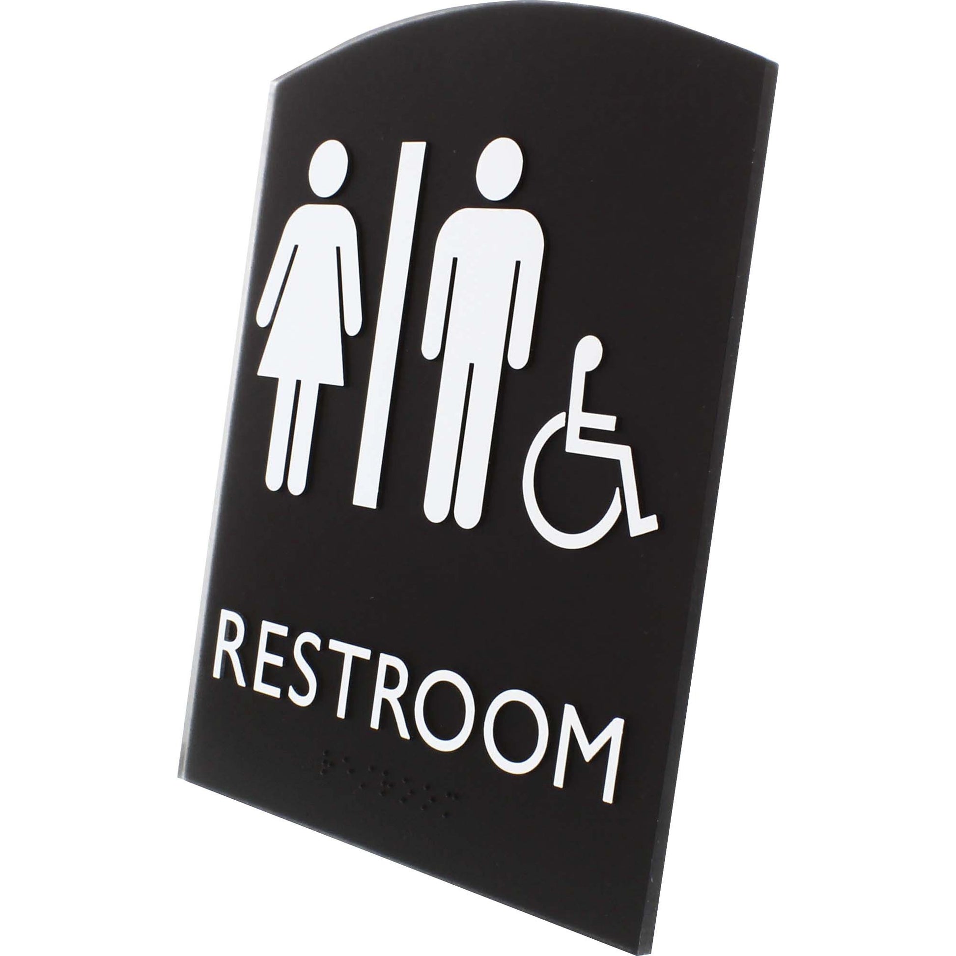 Lorell Arched Unisex Handicap Restroom Sign (02673)