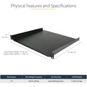 StarTech 1u Server Rack Cabinet Shelf 16in Deep (CABSHELF116)