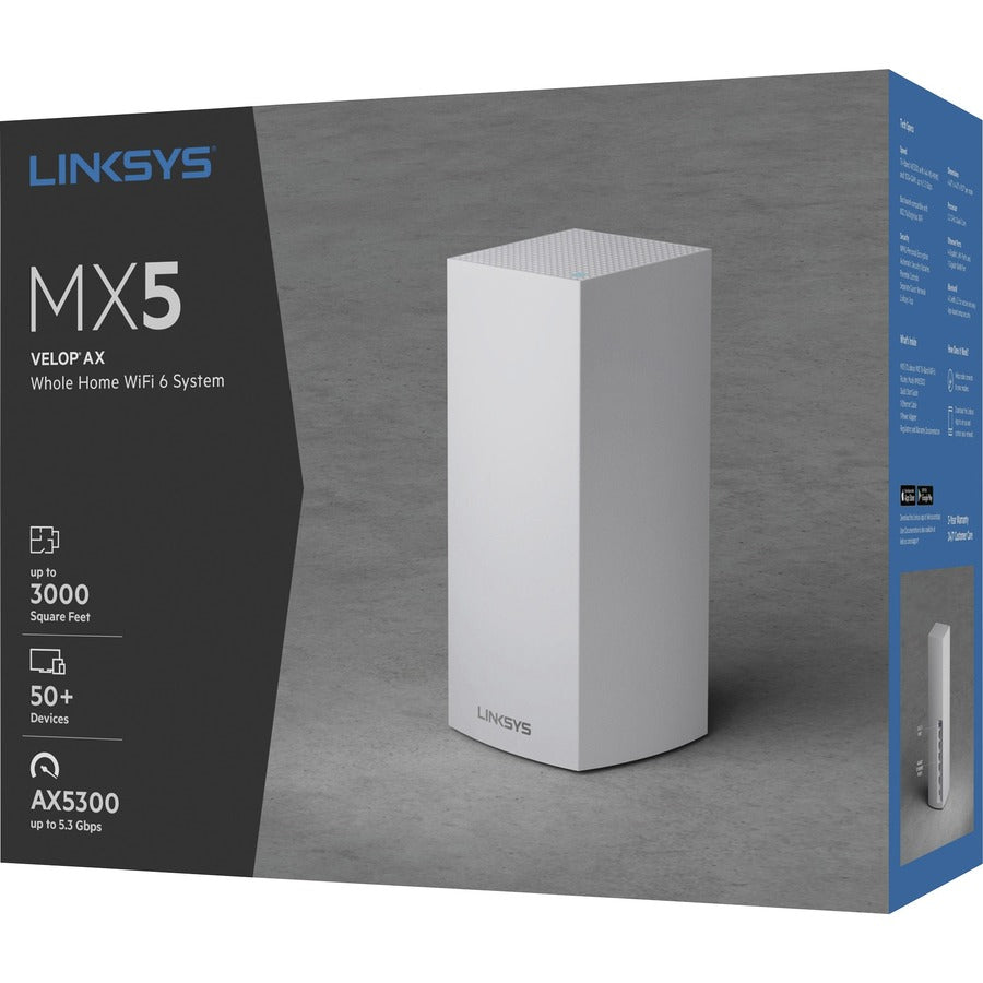 Linksys Velop MX10 Wi-Fi 6 IEEE 802.11ax Ethernet Wireless Router (MX10600)