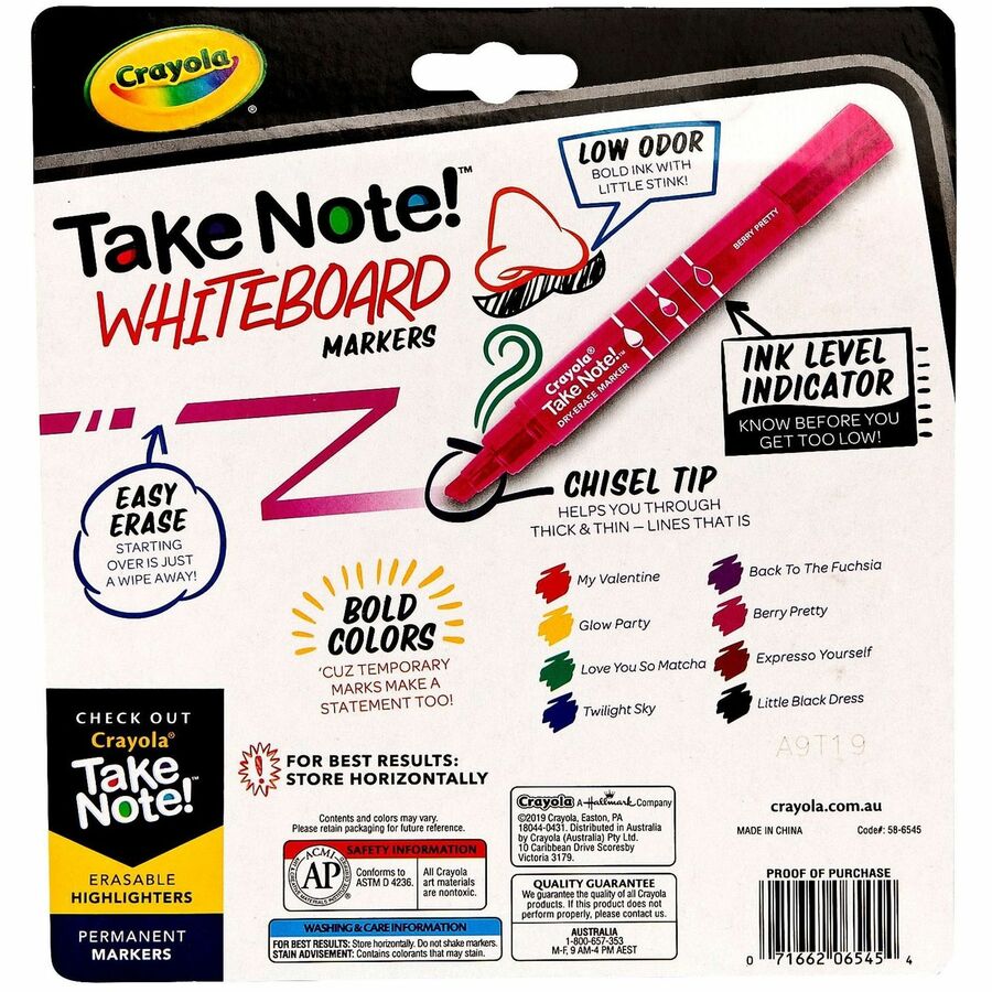 Crayola Take Note! Dry Erase Markers (586545)