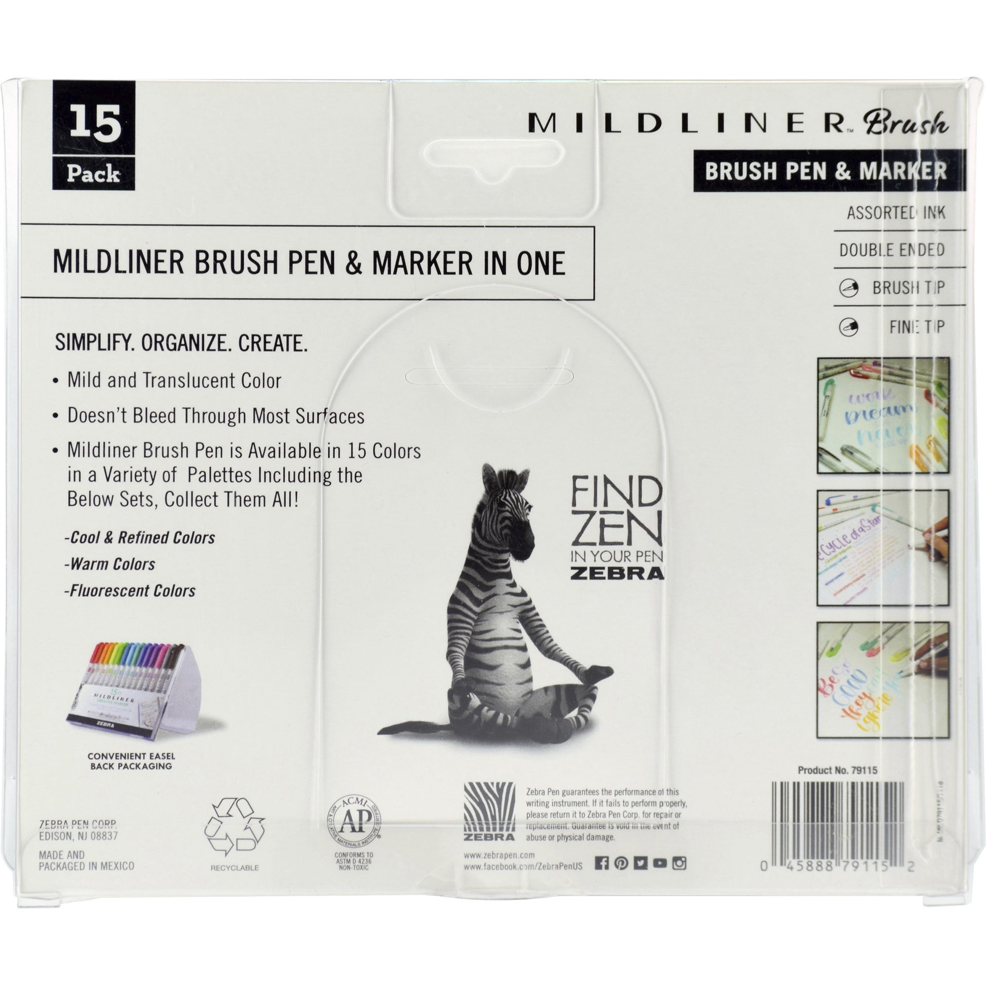 Zebra MILDLINER Dual Ended Brush Pen & Marker Set (79115)