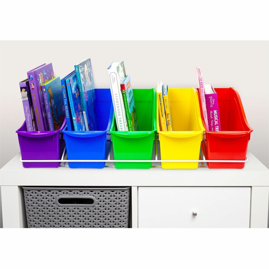 Storex Large Book Bins Metal Shelf Rack (71125U01C)