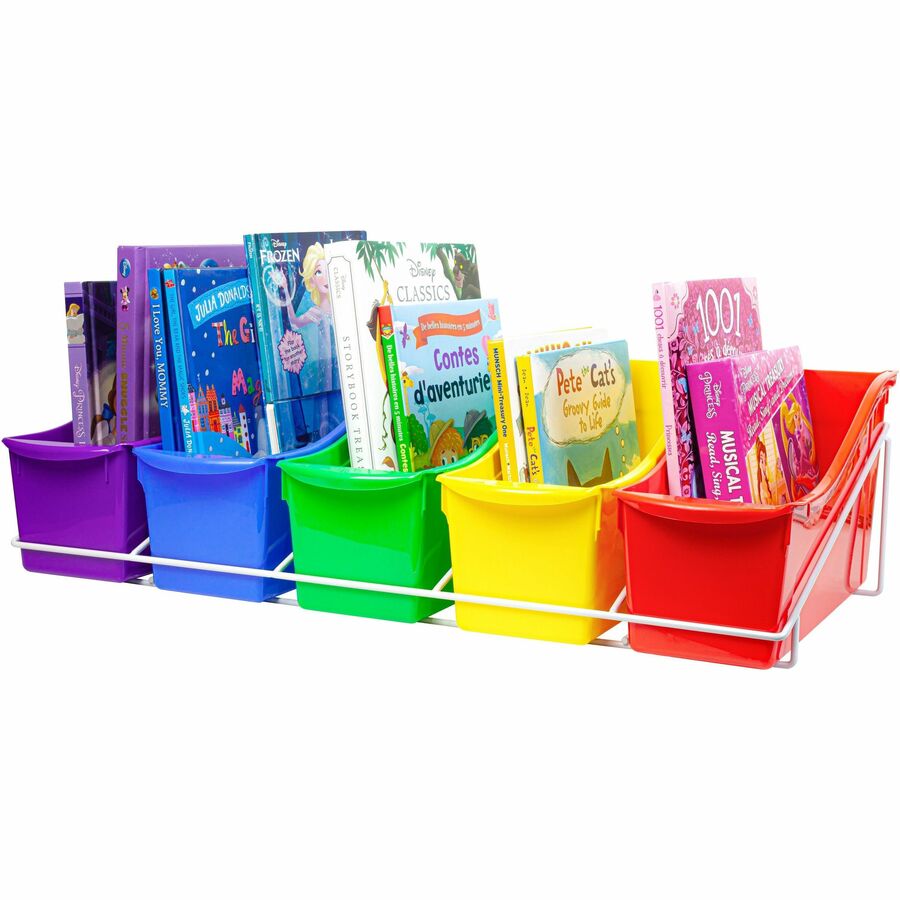 Storex Large Book Bins Metal Shelf Rack (71125U01C)