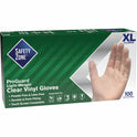 Safety Zone Powder Free Clear Vinyl Gloves (GVP9XLHHCT)