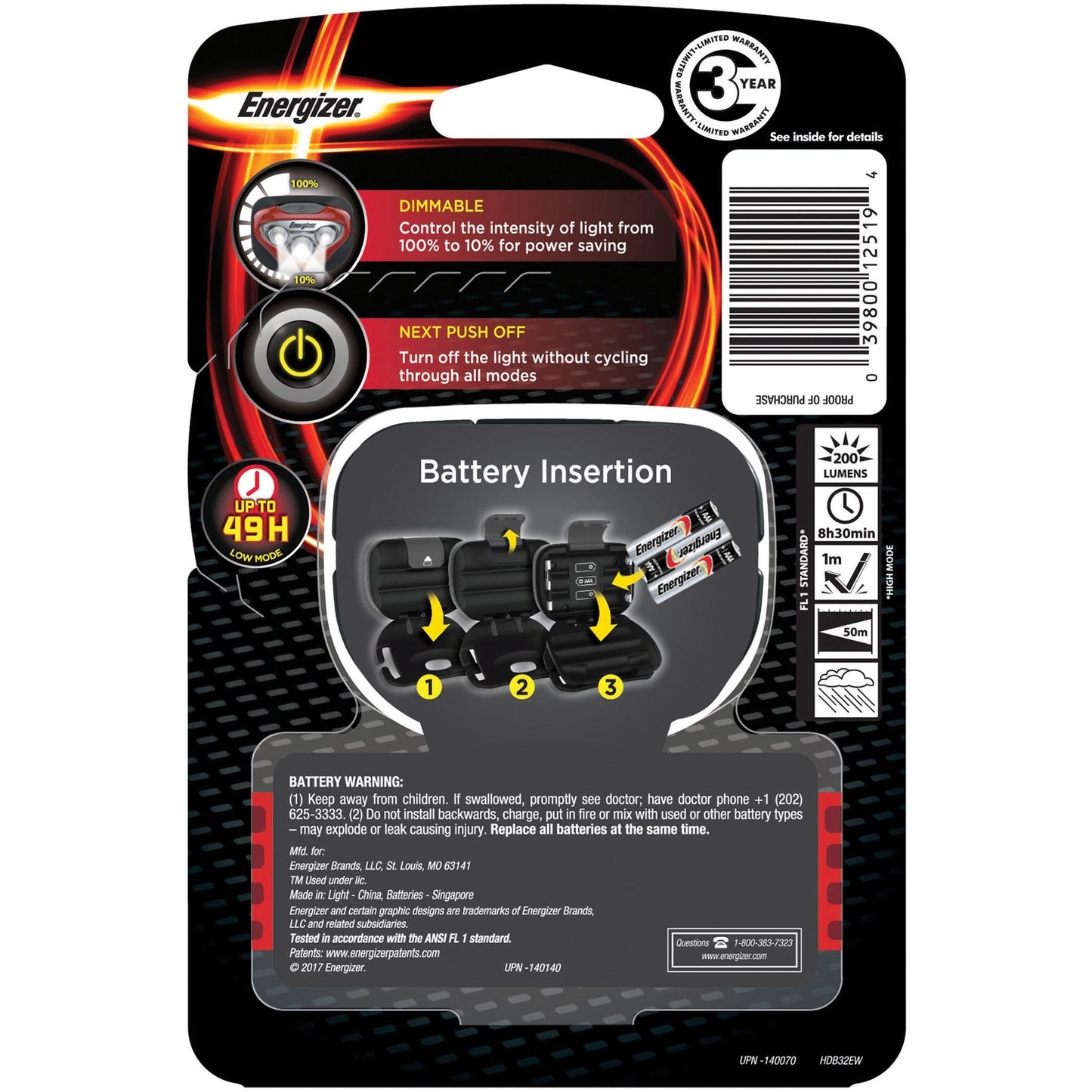 Energizer Vision HD LED Headlamp (HDB32ECT)