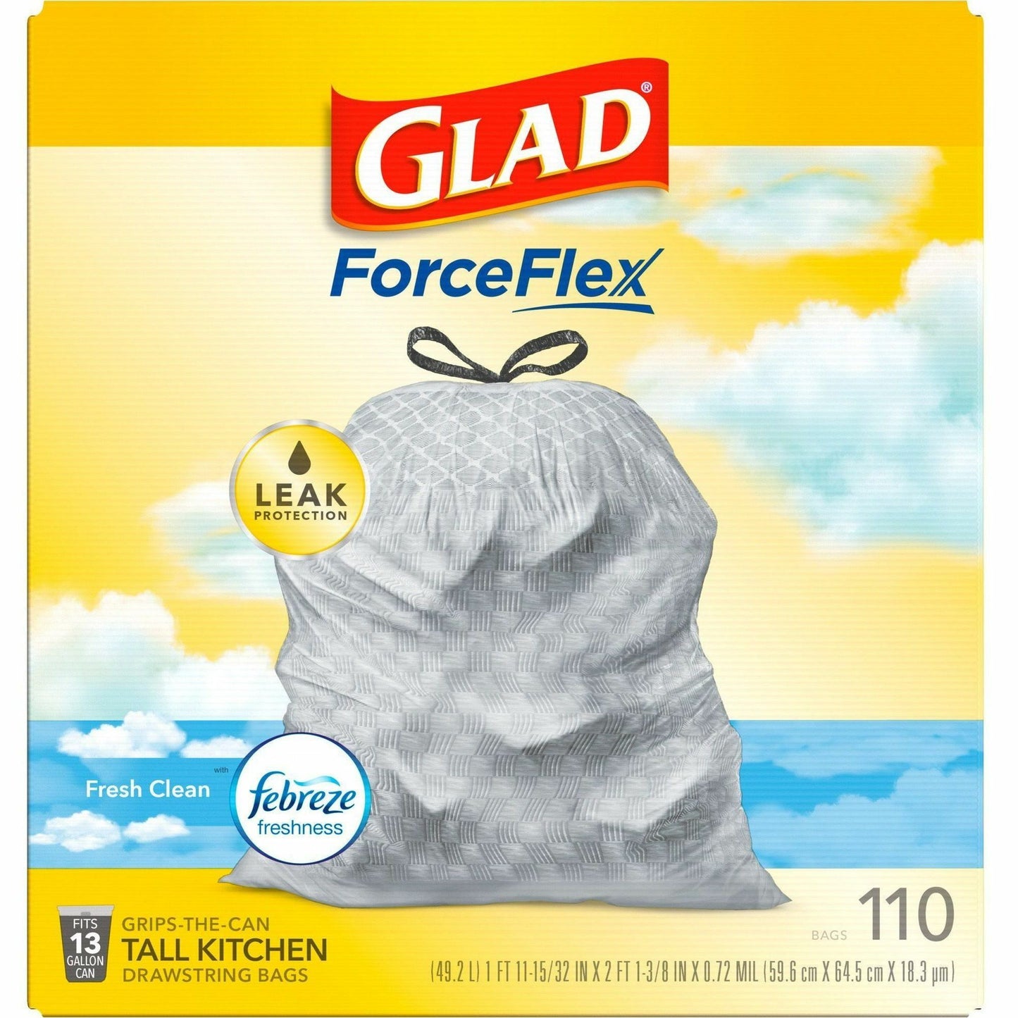 Glad ForceFlex Tall Kitchen Drawstring Trash Bags (78563)