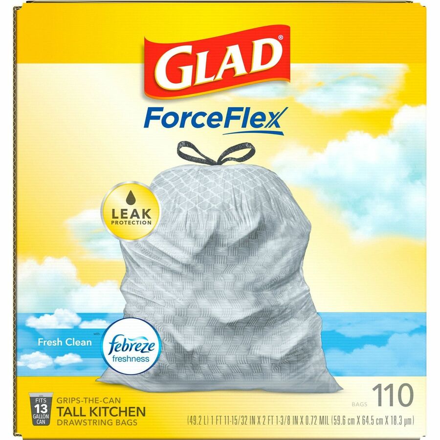 Glad ForceFlex Tall Kitchen Drawstring Trash Bags (78563)