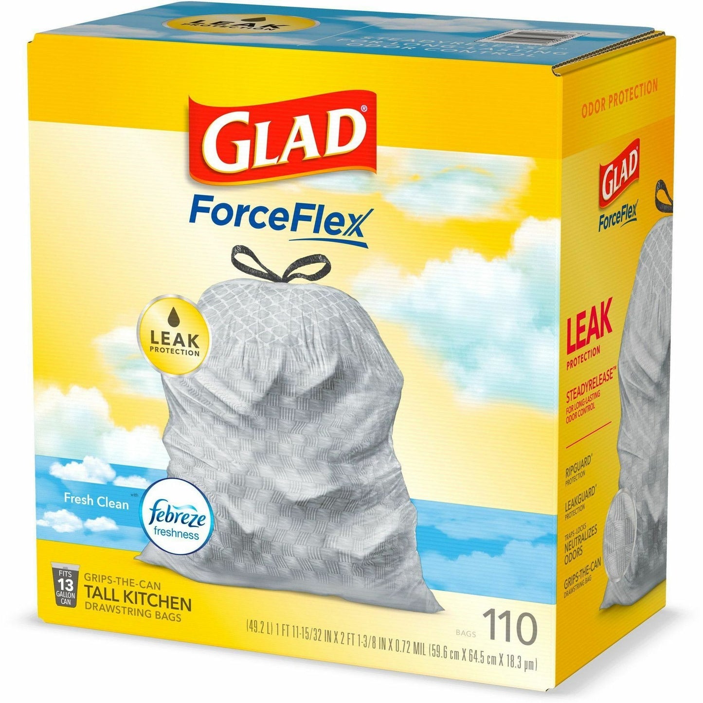 Glad ForceFlex Tall Kitchen Drawstring Trash Bags (78563)