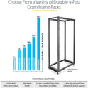 StarTech 15u 19in Open Frame Server Rack 22-40in (4POSTRACK15U)