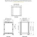 StarTech 15u 19in Open Frame Server Rack 22-40in (4POSTRACK15U)