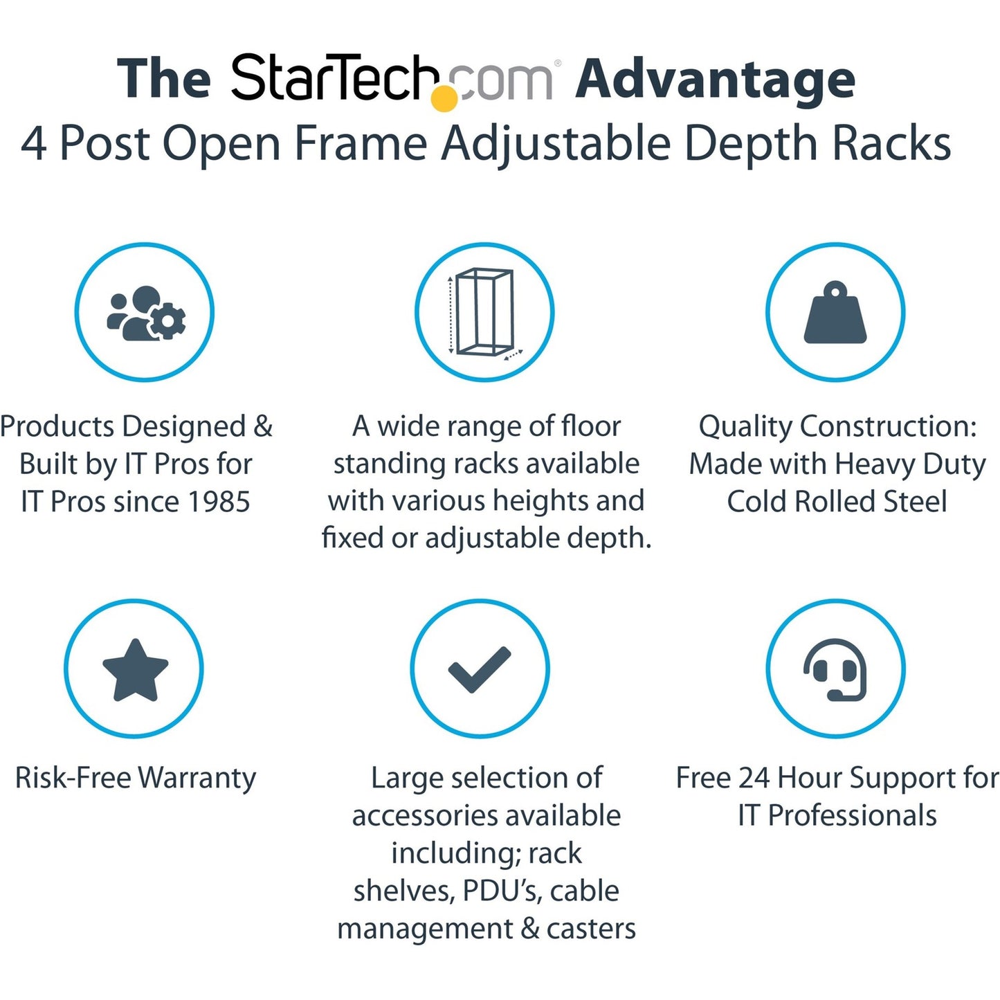 StarTech 18u 19in Open Frame Server Rack 22-40in (4POSTRACK18U)