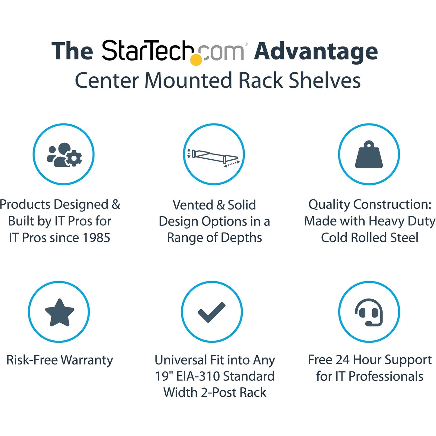 StarTech 2u 19in 2 Post Network Rack Shelf (CABSHF2POST2)