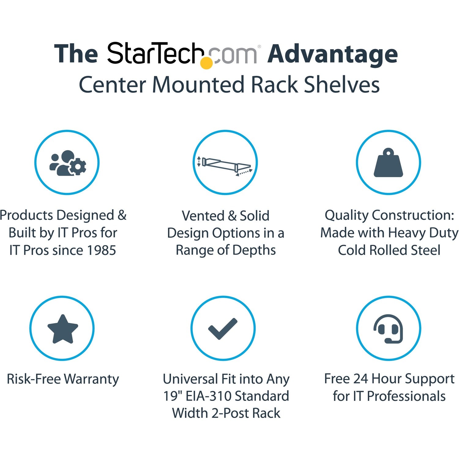StarTech 2u 19in 2 Post Network Rack Shelf (CABSHF2POST2)