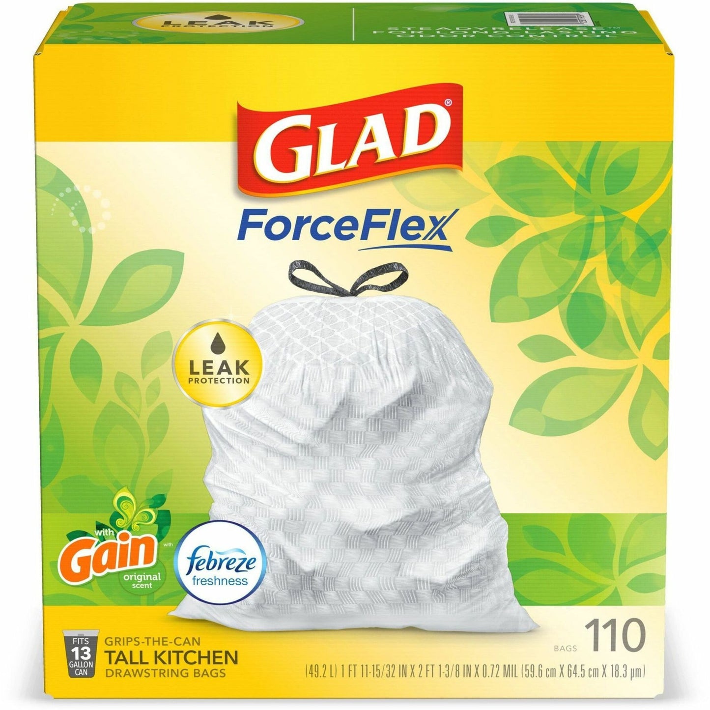 Glad ForceFlex Tall Kitchen Drawstring Trash Bags (79114)