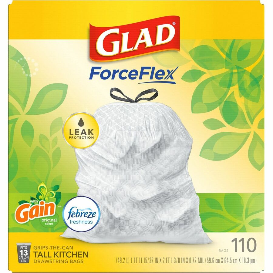 Glad ForceFlex Tall Kitchen Drawstring Trash Bags (79114)