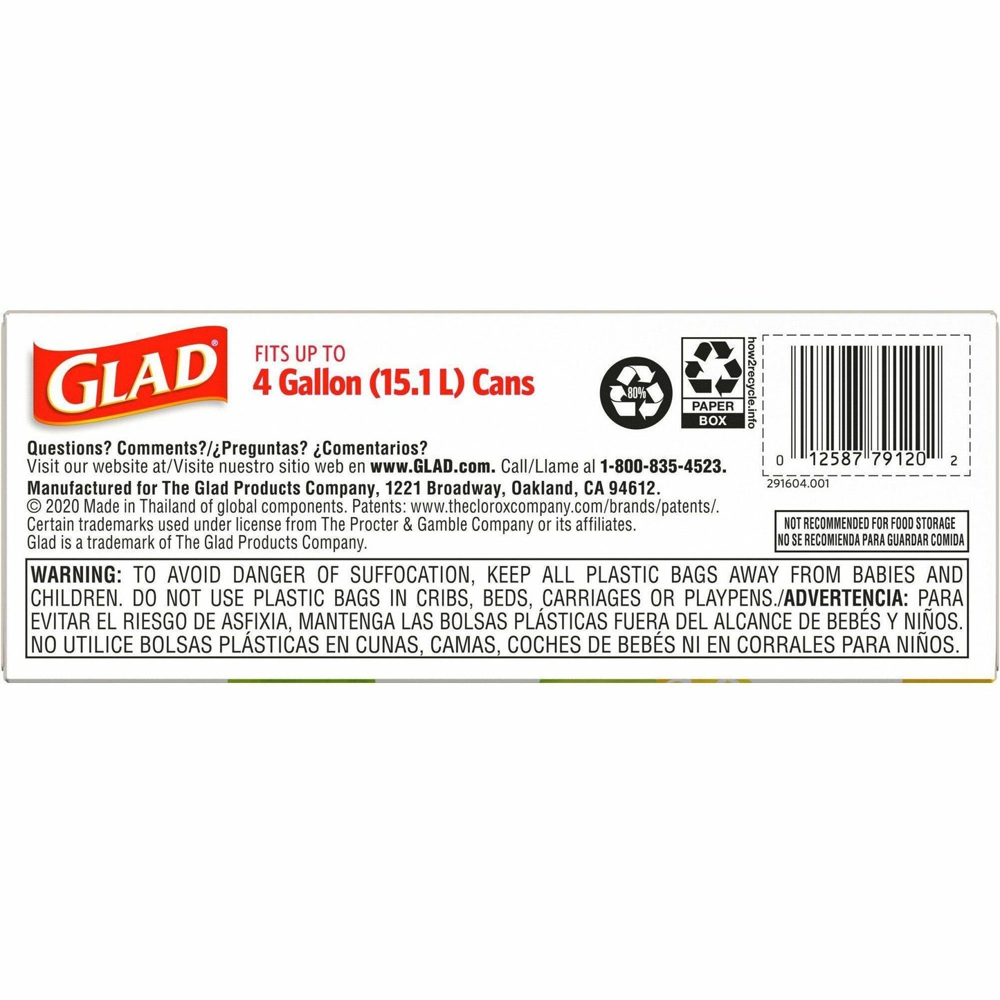 Glad Small Kitchen Drawstring Trash Bags (79120)