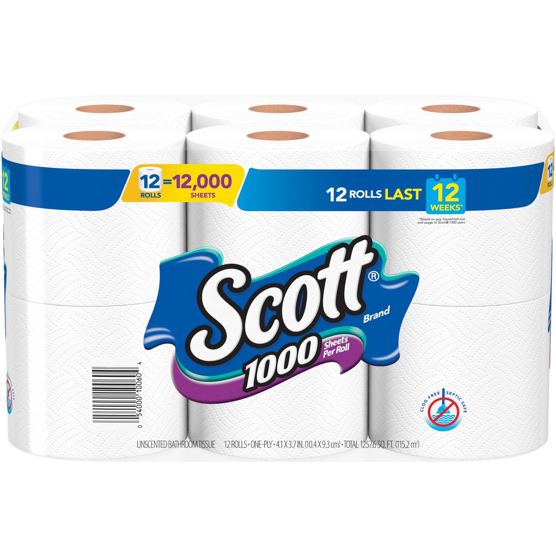 Scott 1000 1-ply 12Roll Bath Tissue (10060)