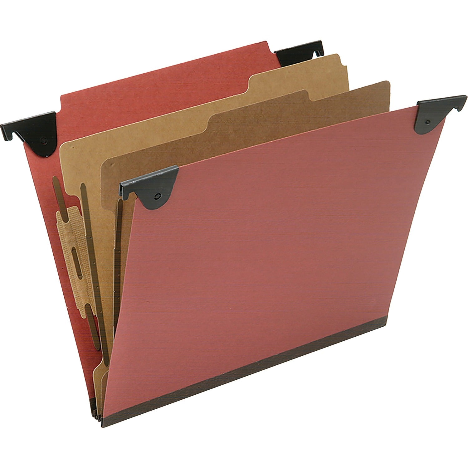 AbilityOne 7530016815828 SKILCRAFT Classification Folder, 2 Dividers, Letter Size, Red, 10/Box