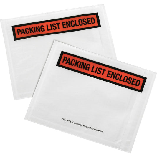 AbilityOne 8105016749014 SKILCRAFT Packing List Envelope, 4.5 x 5.5, White/Orange/Black, 100/Pack