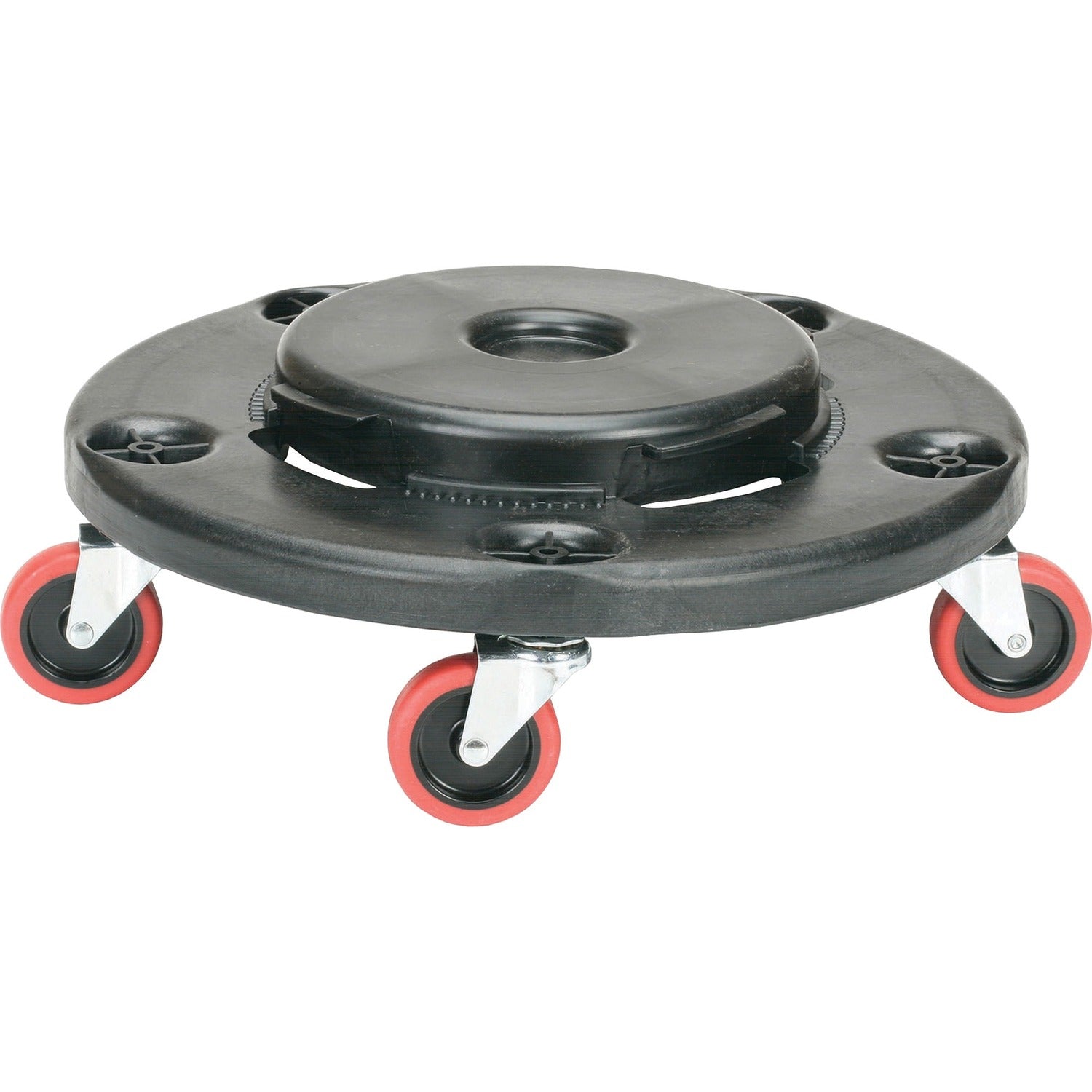 AbilityOne 7240016811787 SKILCRAFT Trash Can Dolly, 350 lb Capacity, 17.75" x 6", Black/Red