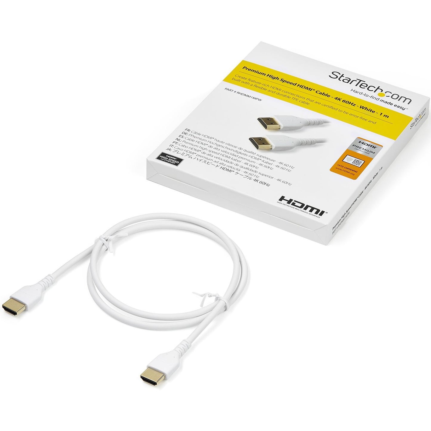 StarTech 1m 4k Premium Hdmi 2.0 Cable Durable 3ft (RHDMM1MPW)
