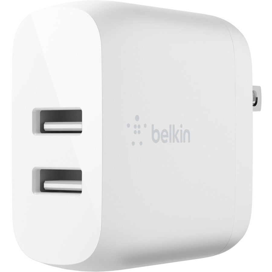 Belkin BoostCharge Dual USB-A Wall Charger 24W (USB-A to Micro-USB cable included) - Power Adapter (WCE002DQ1MWH)