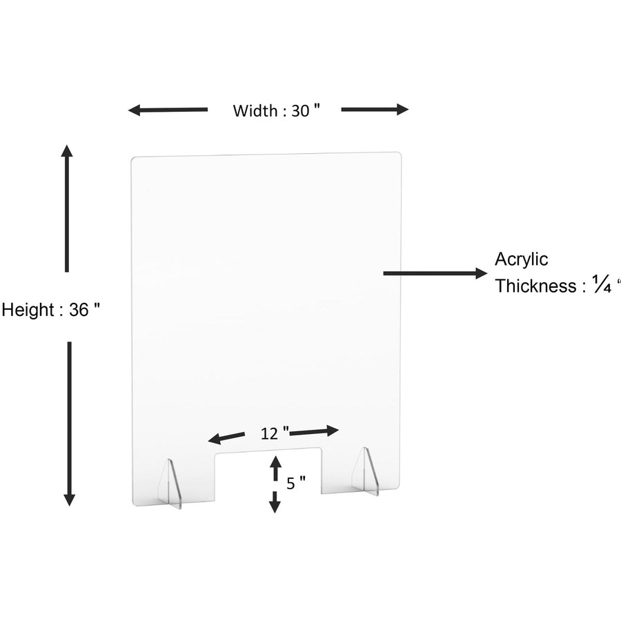 Lorell Social Distancing Barrier w/Pass-Through Cutout (55683)