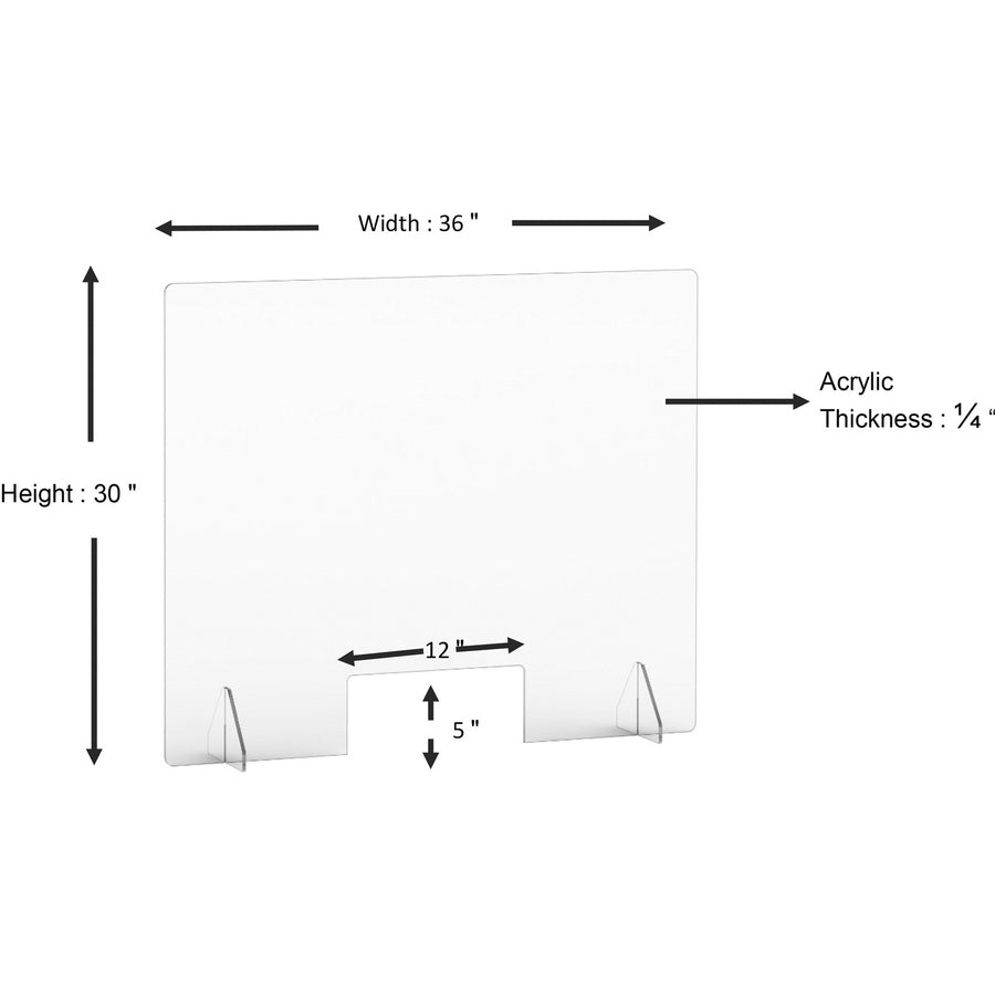 Lorell Social Distancing Barrier w/Pass-Through Cutout (55685)