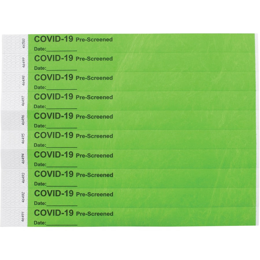 Advantus COVID Prescreened Tyvek Wristbands (76097)