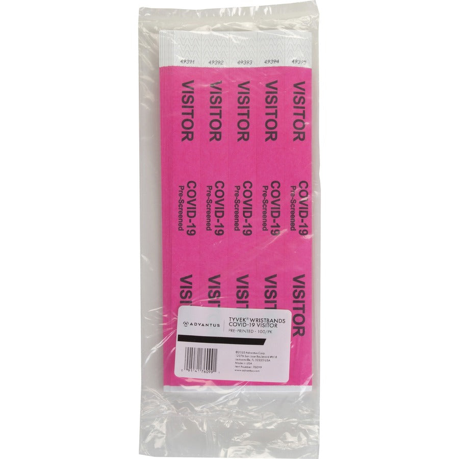 Advantus COVID Prescreened Visitor Wristbands (76099)