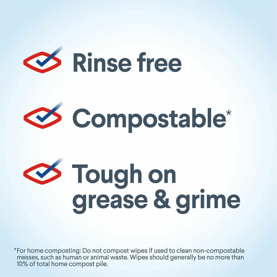 Clorox Free & Clear Compostable All Purpose Cleaning Wipes (32486CT)