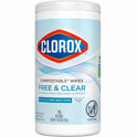 Clorox Free & Clear Compostable All Purpose Cleaning Wipes (32486CT)