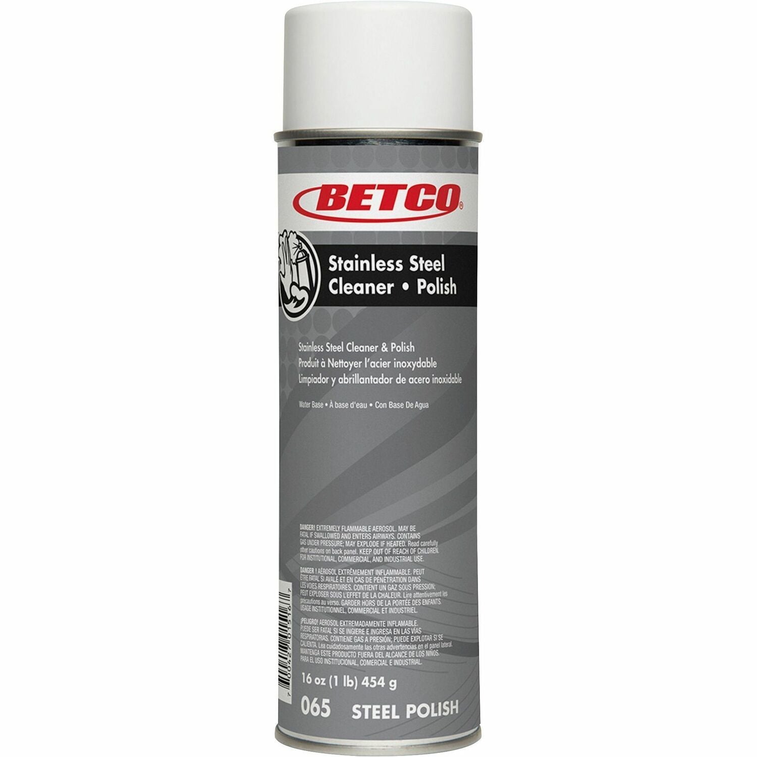 Betco Aerosol Stainless Steel Cleaner And Polish, 17 Oz, Pack Of 12 (0652300)