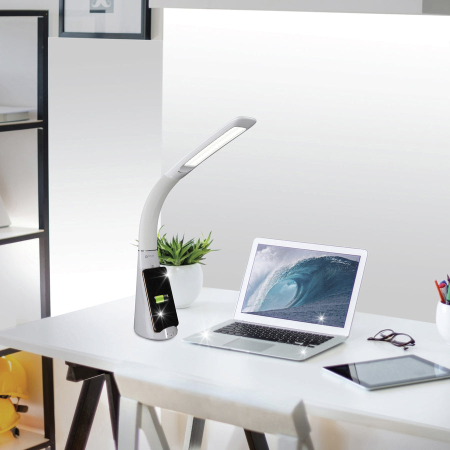 OttLite Purify LED Desk Lamp with Wireless Charging and Sanitizing (SCNQC00S)