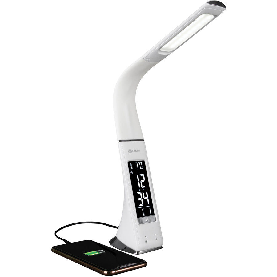 OttLite Thrive LED Desk Lamp with Clock and Sanitizing (SCEY700S)