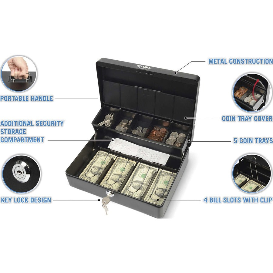 CARL Bill Slots Steel Security Cash Box (82011)