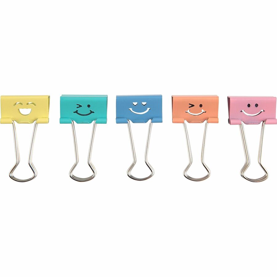 Business Source Smiling Face Binder Clips (03159)