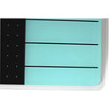  Glacier Teal & Black Plan & Grid Glass Dry Erase Board - 17" x 23" (FCVGM1723TP)