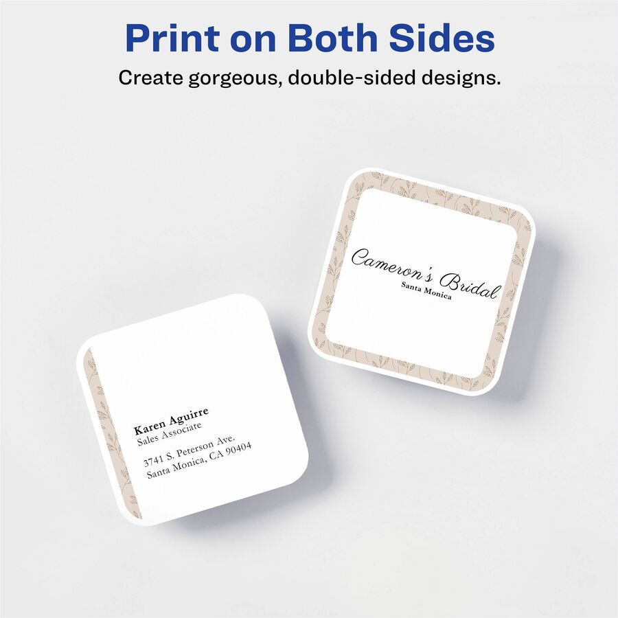 Avery Clean Edge Square Cards, Rounded Corners, 2.5" x 2.5" (35702)