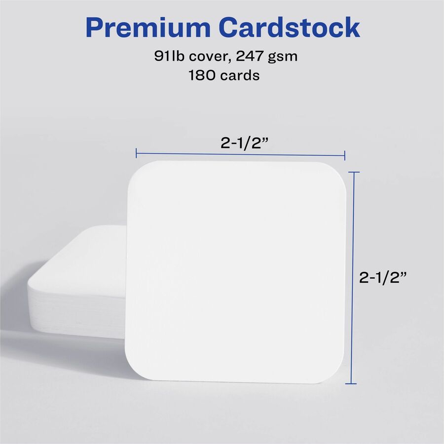 Avery Clean Edge Square Cards, Rounded Corners, 2.5" x 2.5" (35703)