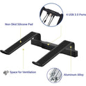 DAC Non-Skid Laptop Stand With 4-Port USB 3.0 Hub (21680)