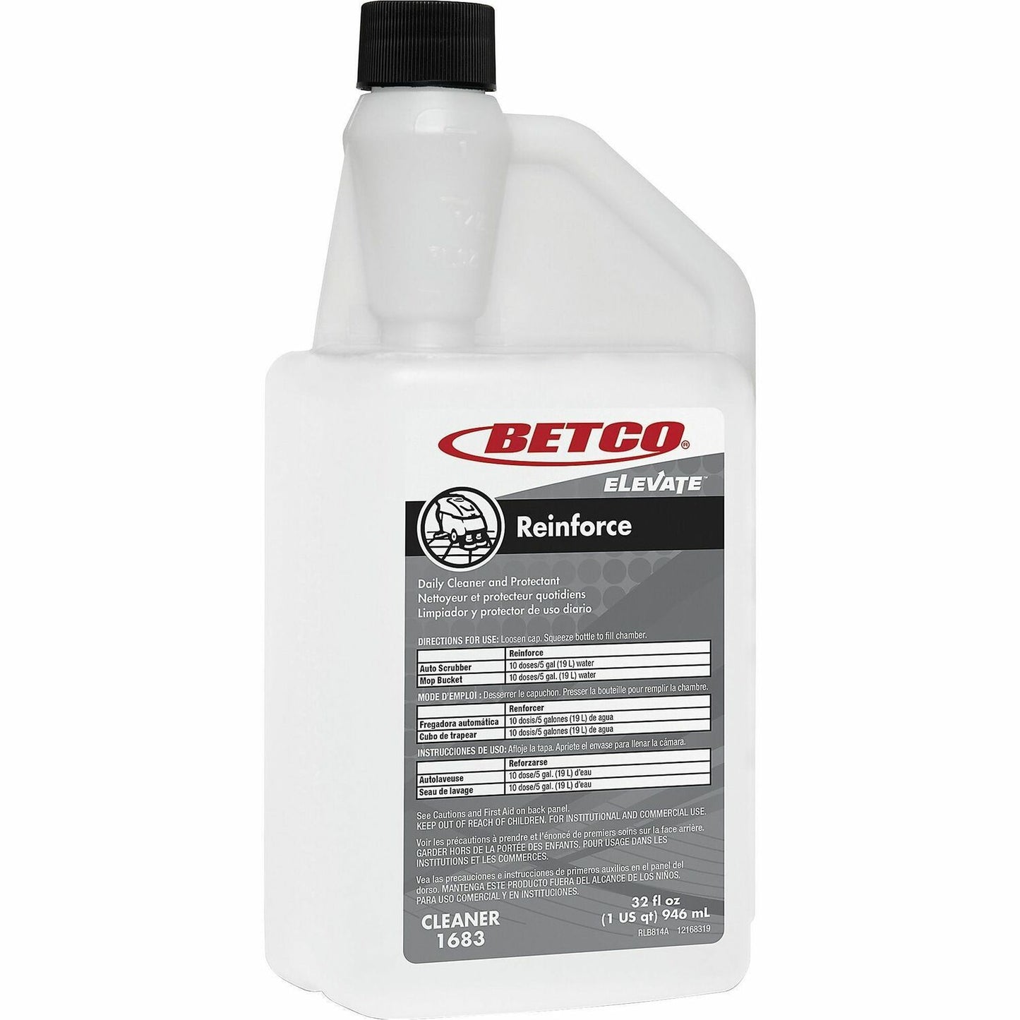 Betco Elevate Reinforce Cleaner, Citrus Scent, 32 Oz, Pack Of 6 (16834800)