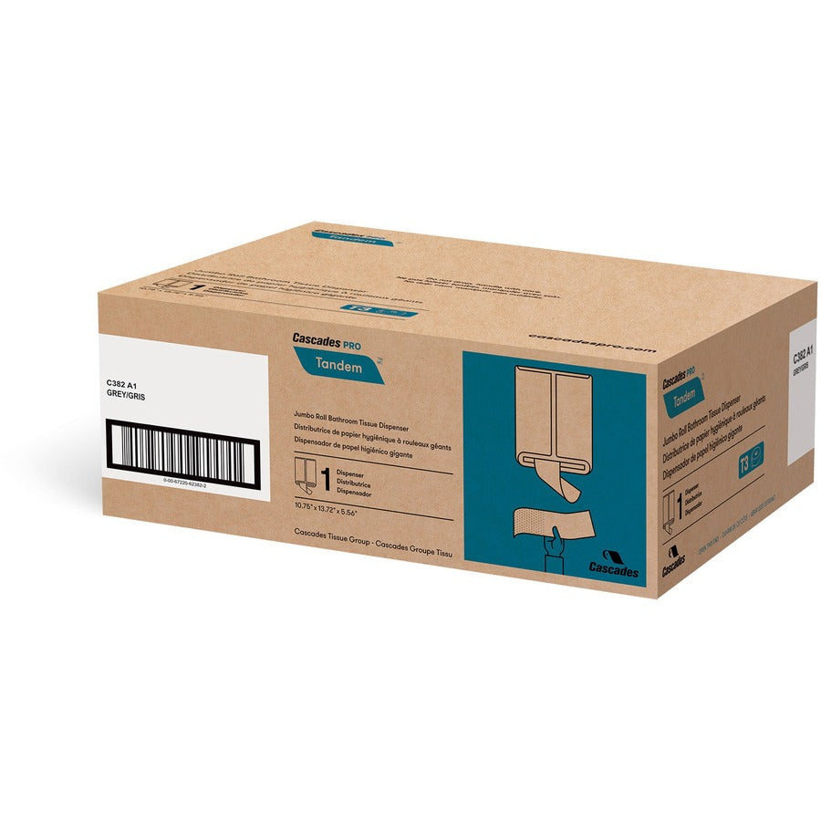 Cascades Tandem Jumbo Toilet Paper Dispenser, Single Roll (C382) (C383)